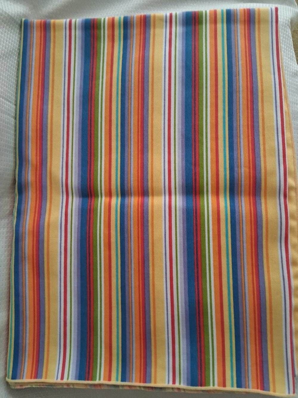 Multi-colored Striped Tablecloth